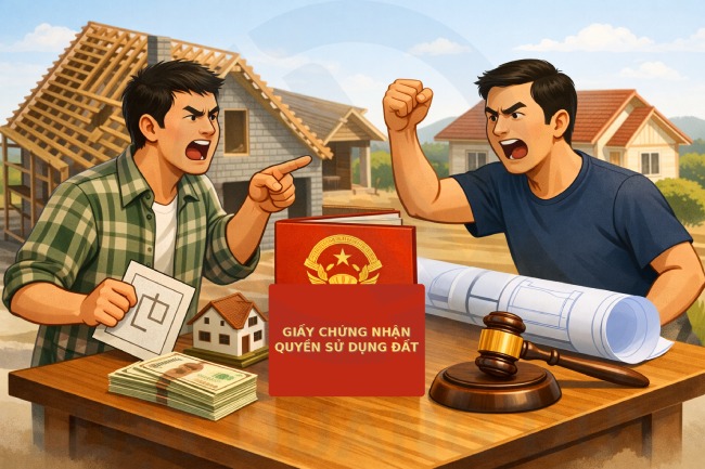 Anh em kiện đất đã có sổ đỏ